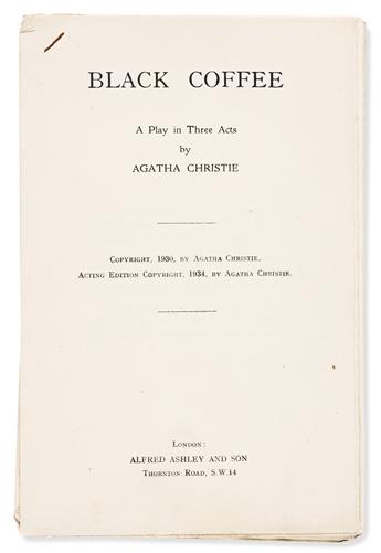 Christie, Agatha (1890-1976) Black Coffee, Proof with MS. Pencil Corrections & Publishers Autograph Letter Signed.